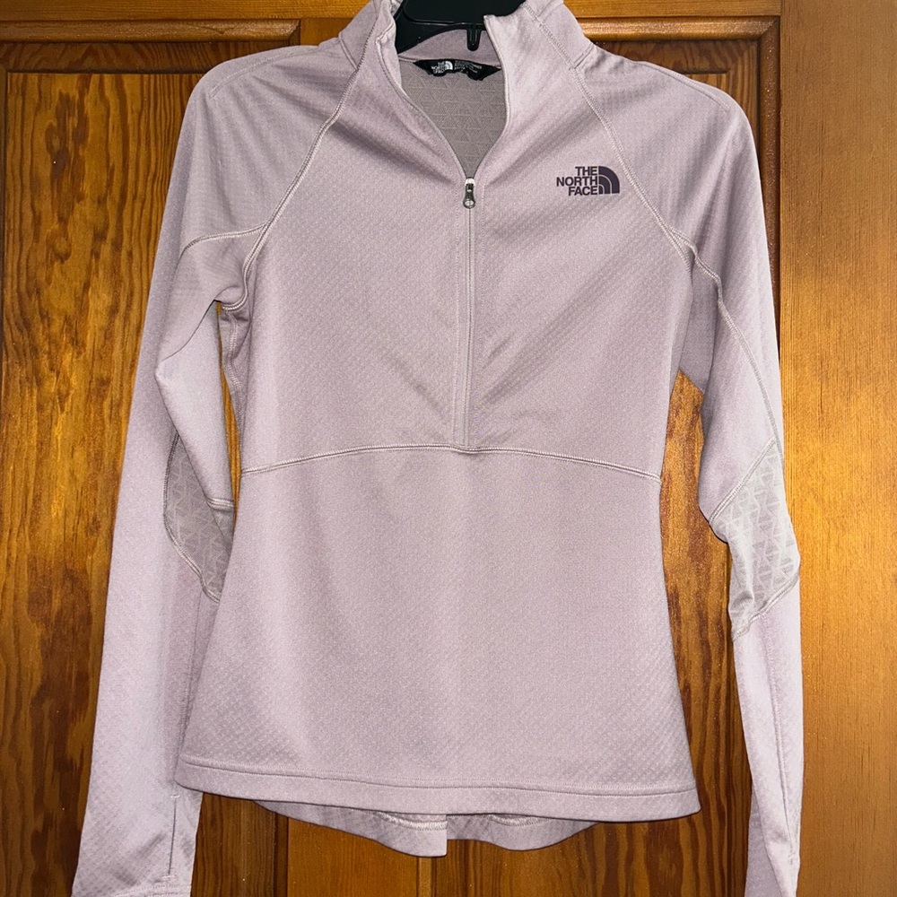 The North Face Purple Fitted Zip-Up Sweatshirt quarter zip